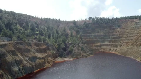Red lake in Cyprus. Stock Footage 174761038