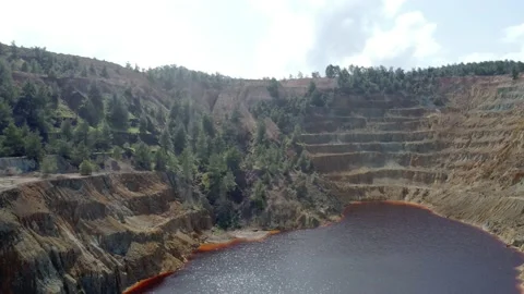 Red lake in Cyprus. Stock Footage 174761061