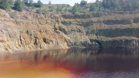Red lake in Cyprus. Stock Footage 174761533