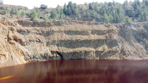 Red lake in Cyprus. Stock Footage 174761816