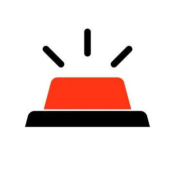 Red lamp. Warning or emergency lamp. Vector. Stock Illustration