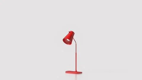 The Red Lamp on White Background  3d rendering. Stock Illustration
