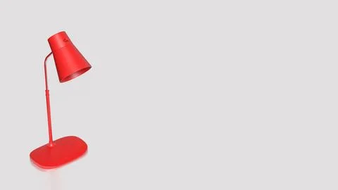 The Red Lamp on White Background  3d rendering. Stock Illustration