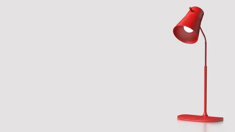 The Red Lamp on White Background  3d rendering. Stock Illustration
