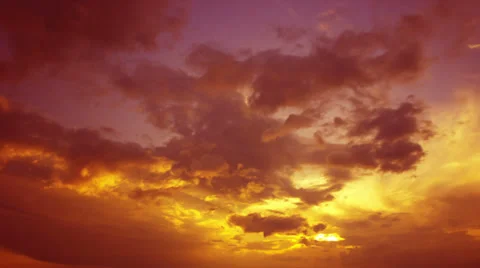Red Landscape  with clouds and sky  . Time lapse  without birds, RAW output Stock Footage 38179990