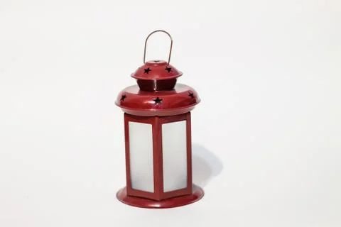 Red lantern close-up on a white background, clipart Stock Photos