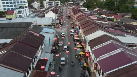 Red lantern decorated at street Stock Footage 150309076