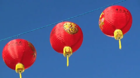 Red Lanterns in Chinatown Video stock 36788026