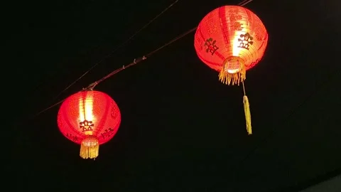 Red lanterns Stock Footage 329005341