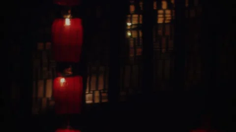 Red lanterns，The surface reflection Video stock 57321640