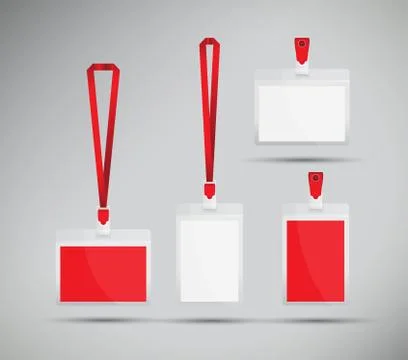 Red lanyard set 스톡 일러스트