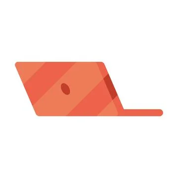 Red laptop computer portable Stock Illustration