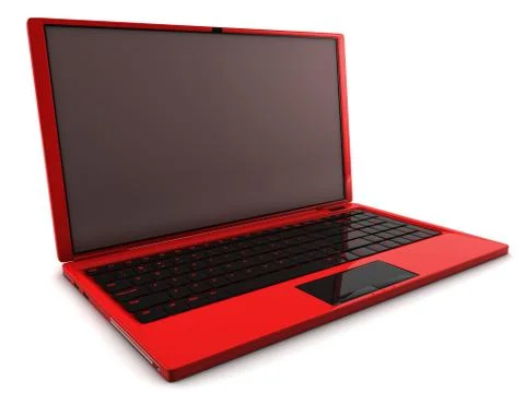 Red Laptop Stock Illustration