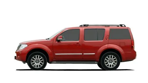 Red large SUV side view Photos