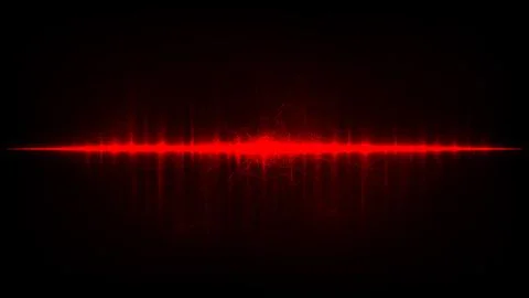 Red laser beam abstract background with glowing sound wave frequency and di.. Stockillustratie