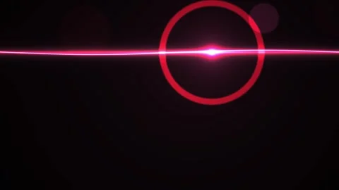 Red laser beam with circle highlight. Stock Footage 334344795