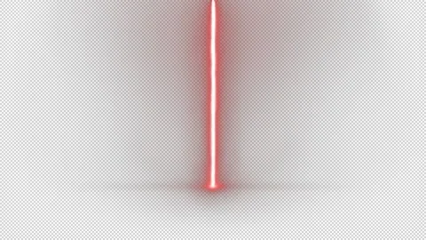 Red laser beam to the ground, Mov, alpha channel (transparency), VFX element Stock Footage