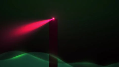 Red laser beam shining in darkness. Stock Footage 335426964