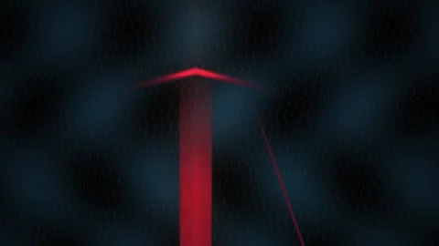 Red laser beam shining through dark background with pixelated effect. Stock Footage 337495075