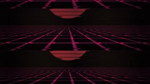 Red laser beams emanating from half circles on black background. Stock Footage 335540109