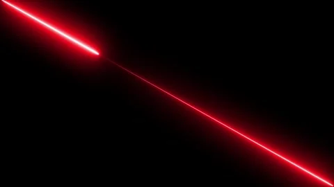 Red laser beams moving on black background. Видео 332090195