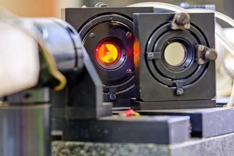 Red laser in laboratory Stock Photos