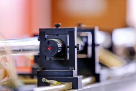 Red laser in laboratory Stock Photos