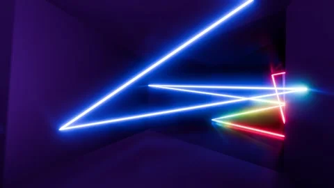 Red laser light rays turning into blue Stock Footage 279017085