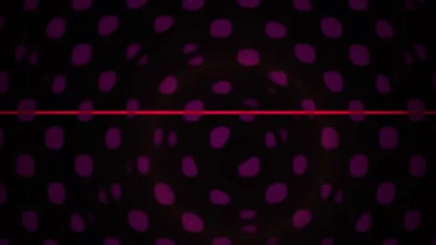 Red laser lines and circles on black background with purple dots. Stock Footage 335966767
