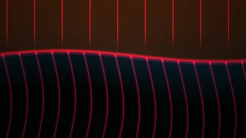 Red laser lines on dark background. Stock Footage 337517632