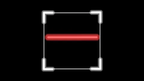 Red Laser Scanner Line Scanning QR Code Frame on Black Background. 動画素材 341323077