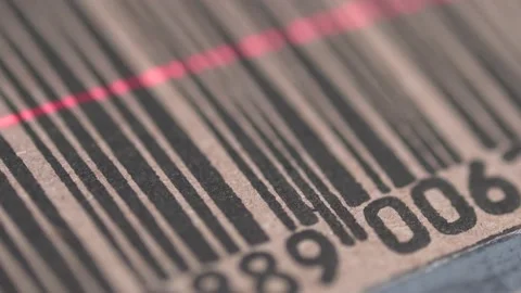 Red Laser Scanner Scanning a Bar Code Closeup Macro 動画素材 185119200