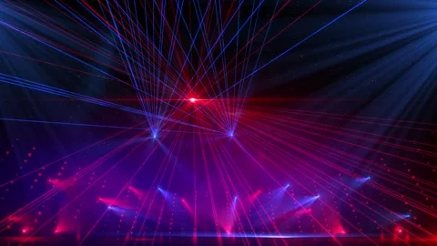 Red laser stage with flashlights. Video in loop Video stock 338406713
