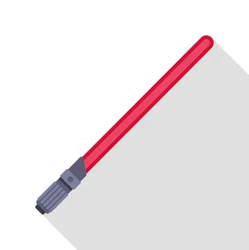 Red laser sword icon representing science fiction weapon Stock Illustration