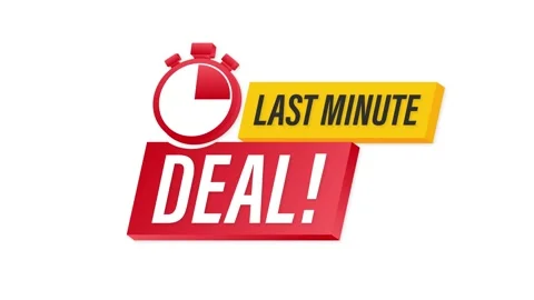 Red last minute deal button sign, alarm clock countdown logo. Motion graphics. Stock Footage 158897930