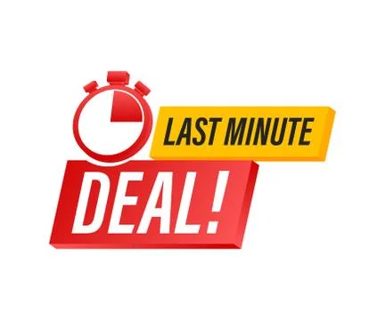 Red last minute deal button sign, alarm clock countdown logo. Vector イラスト素材