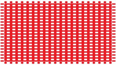 Red lattice pattern with heart shaped details isolated on white background Stock Illustration