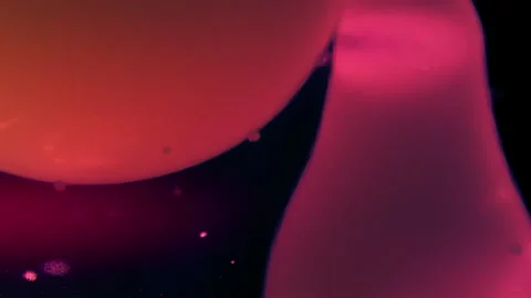 Red lava bubbles flowing in liquid against black background Stock Footage 293245923