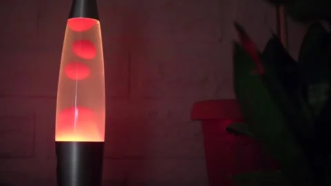 Red lava lamp on the table. close-up. Stock-Footage 209304941