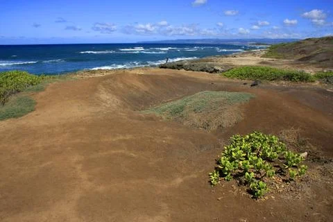 Red lava sand Stock Photos