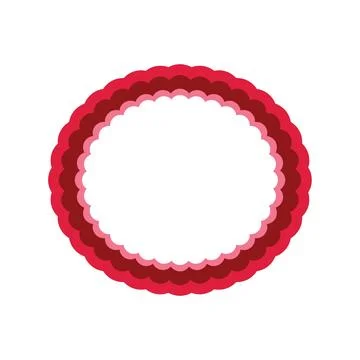 Red layered oval frame creating a decorative border Stock Illustration