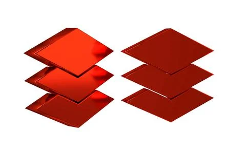 Red Layers icon isolated on transparent background. Stock Illustration
