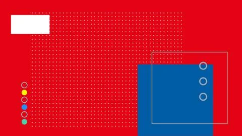 Red layout with blue and white elements background Stock Illustration