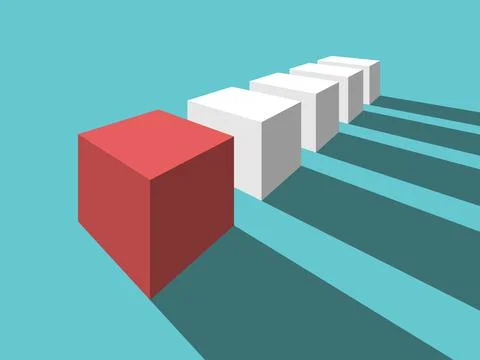 Red leader cube, perspective Stock Illustration