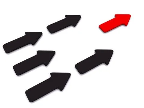 Red leadership pointer on white. 3d red leadership pointer on white. 3d Co... Stock Photos