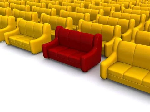 Red leadership sofes. 3d red leadership sofes. 3d Copyright: xZoonar.com/S... Stock Photos