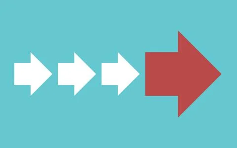Red leading arrow concept Stock Illustration