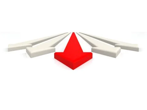 Red leading arrow 스톡 일러스트