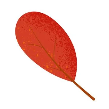 Red leaf with grain texture. Flat illustration Stock Illustration