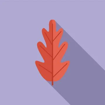 Red leaf icon flat vector. Fall leaf 스톡 일러스트